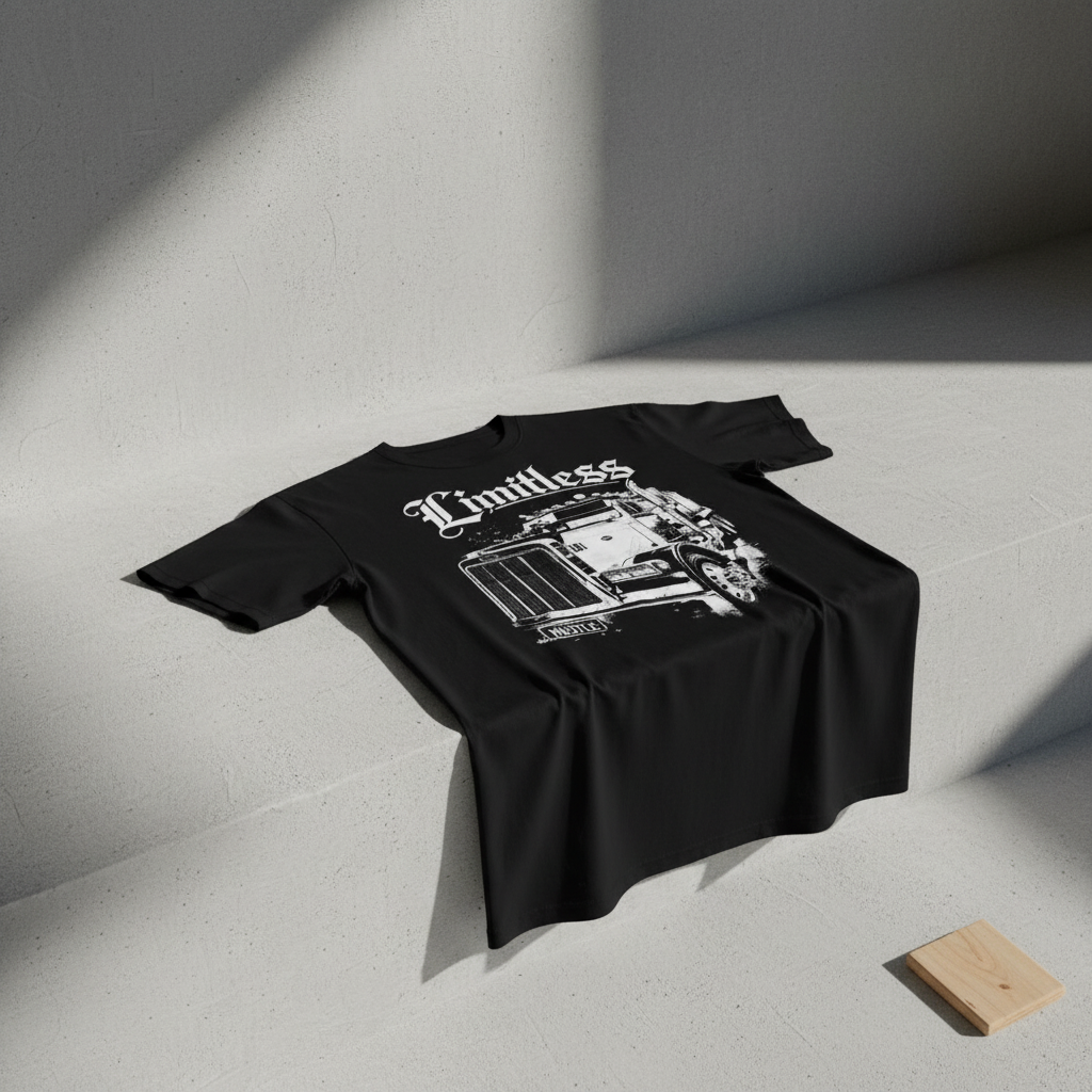 Limitless Hustle T-shirt in urban setting